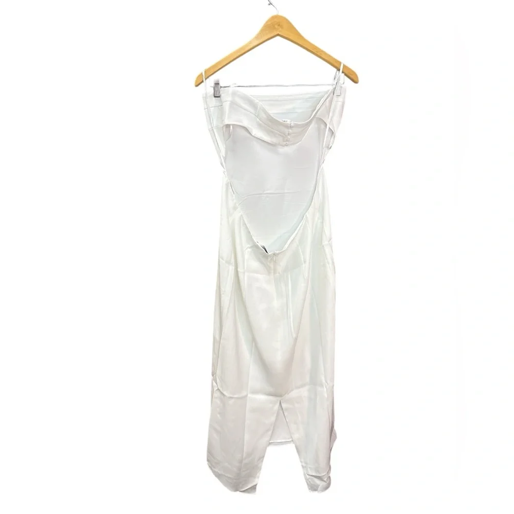 NWT Sachin & Babi Sadie Strapless‎ White Midi Dress Cutout Back - 4